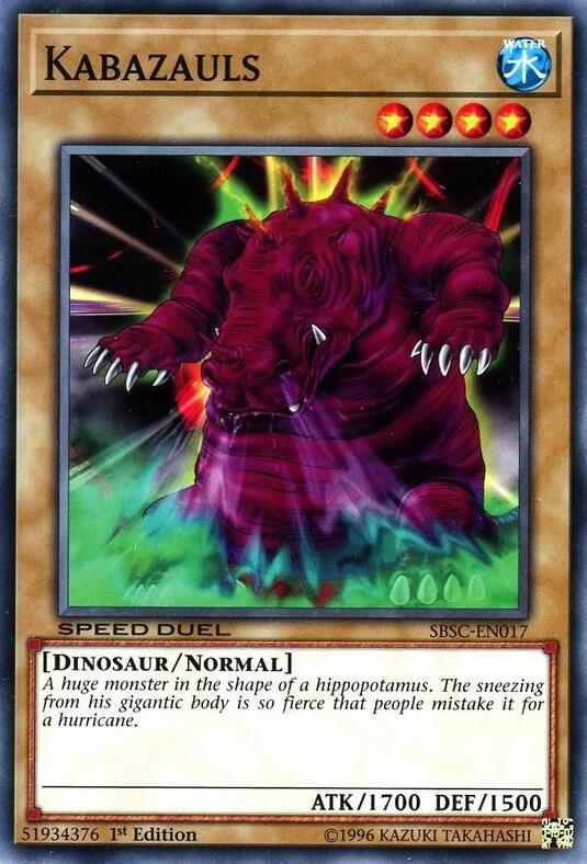 Kabazauls SBSC-EN017 card from Speed Duel: Scars of Battle