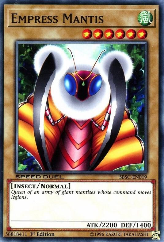 Empress Mantis SBSC-EN019 card from Speed Duel: Scars of Battle