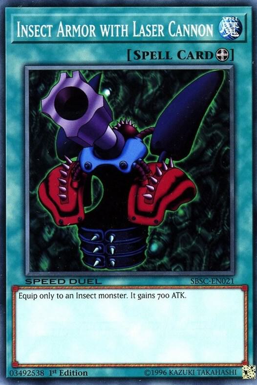 Insect Armor with Laser Cannon SBSC-EN021 card from Speed Duel: Scars of Battle