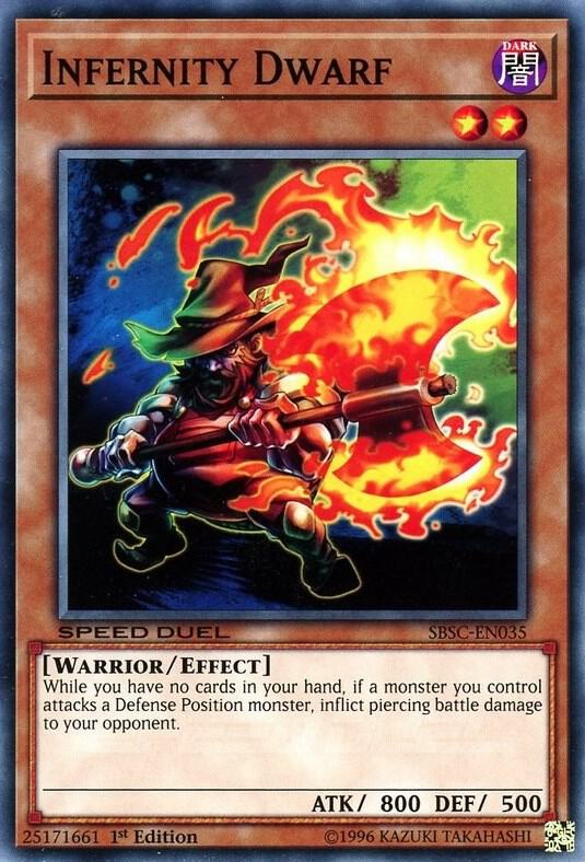 Infernity Dwarf SBSC-EN035 card from Speed Duel: Scars of Battle