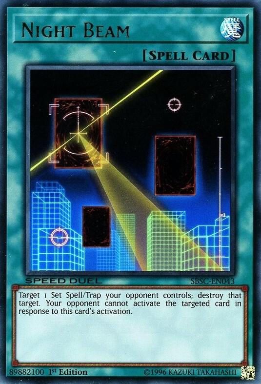 Night Beam SBSC-EN043 card from Speed Duel: Scars of Battle