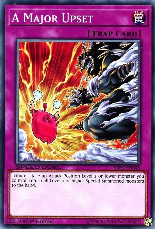 A Major Upset SBSC-EN045 card from Speed Duel: Scars of Battle