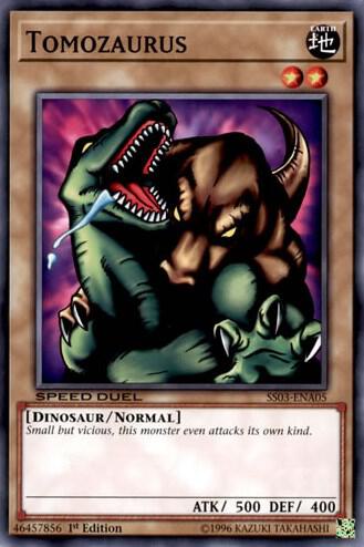 Tomozaurus SS03-ENA05 card from Speed Duel Decks: Ultimate Predators