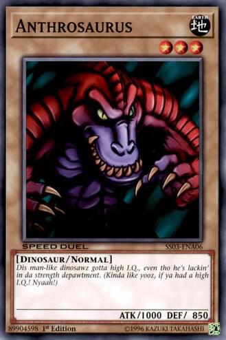 Anthrosaurus SS03-ENA06 card from Speed Duel Decks: Ultimate Predators