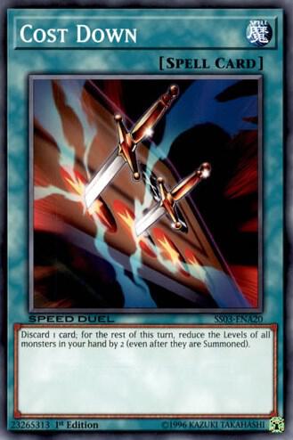 Cost Down SS03-ENA20 card from Speed Duel Decks: Ultimate Predators