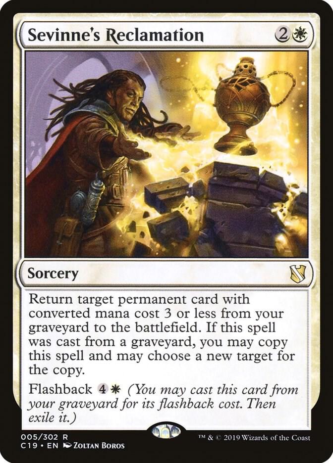 Sevinne's Reclamation 5 card from Commander 2019
