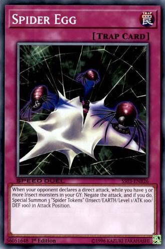 Spider Egg SS03-ENB26 card from Speed Duel Decks: Ultimate Predators