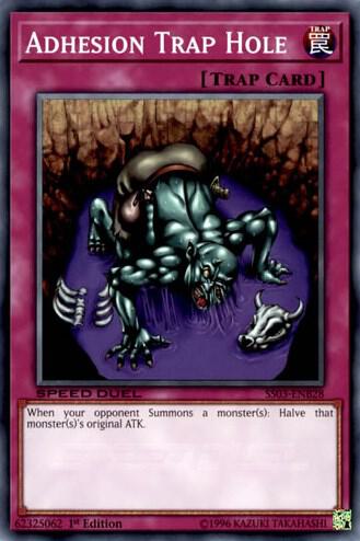 Adhesion Trap Hole SS03-ENB28 card from Speed Duel Decks: Ultimate Predators
