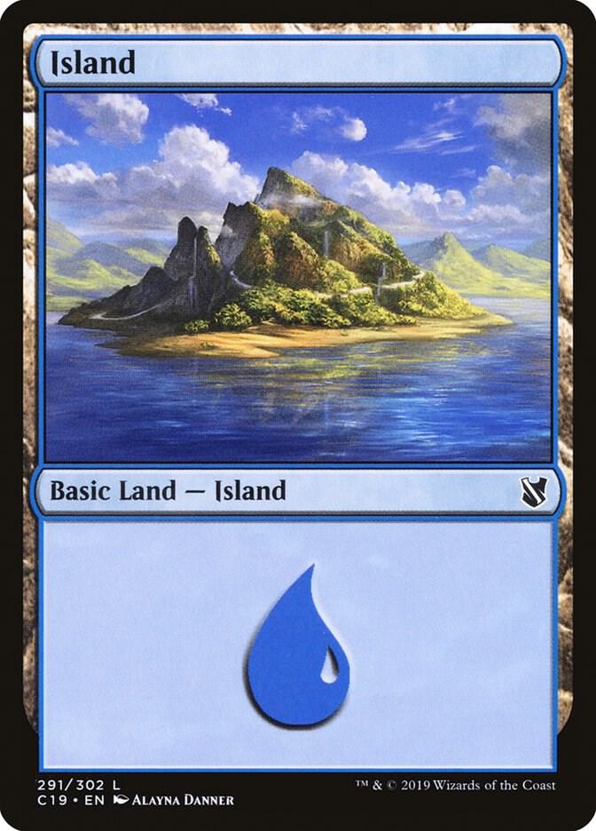 Island 291 card from Commander 2019