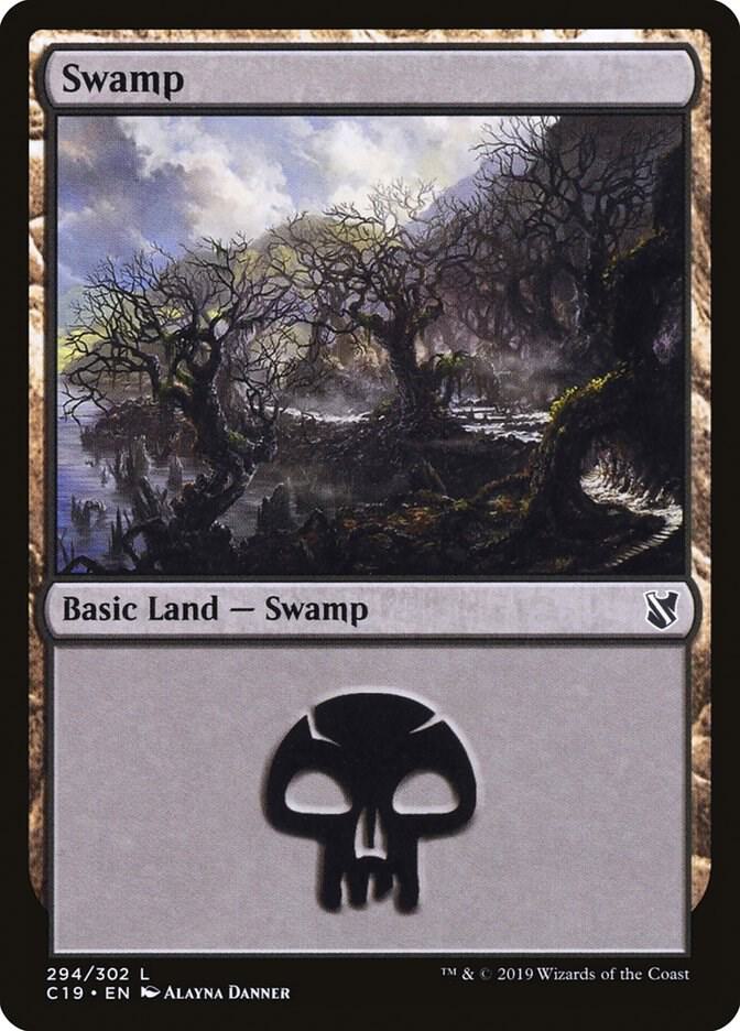 Swamp 294 card from Commander 2019