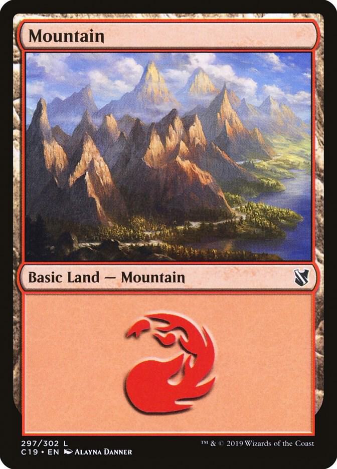 Mountain 297 card from Commander 2019