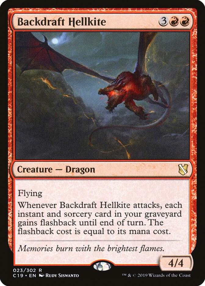 Backdraft Hellkite 23 card from Commander 2019