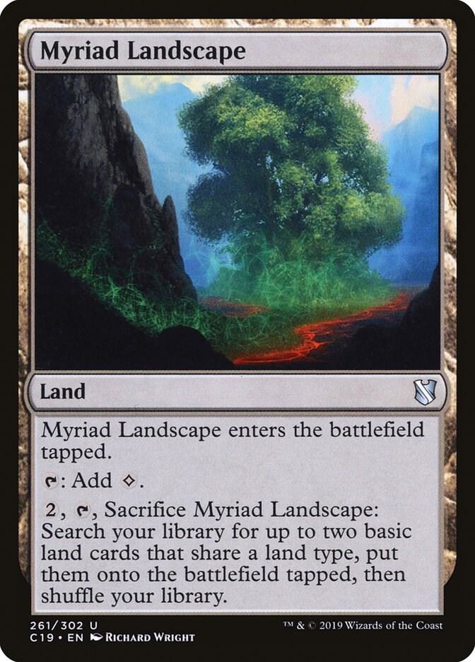 Myriad Landscape 261 card from Commander 2019