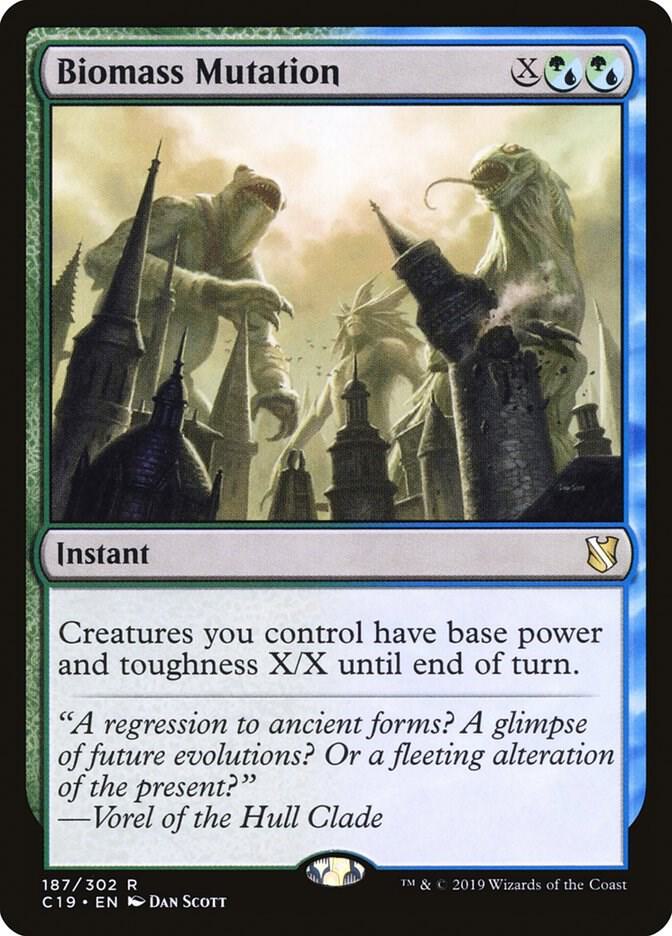 Biomass Mutation 187 card from Commander 2019