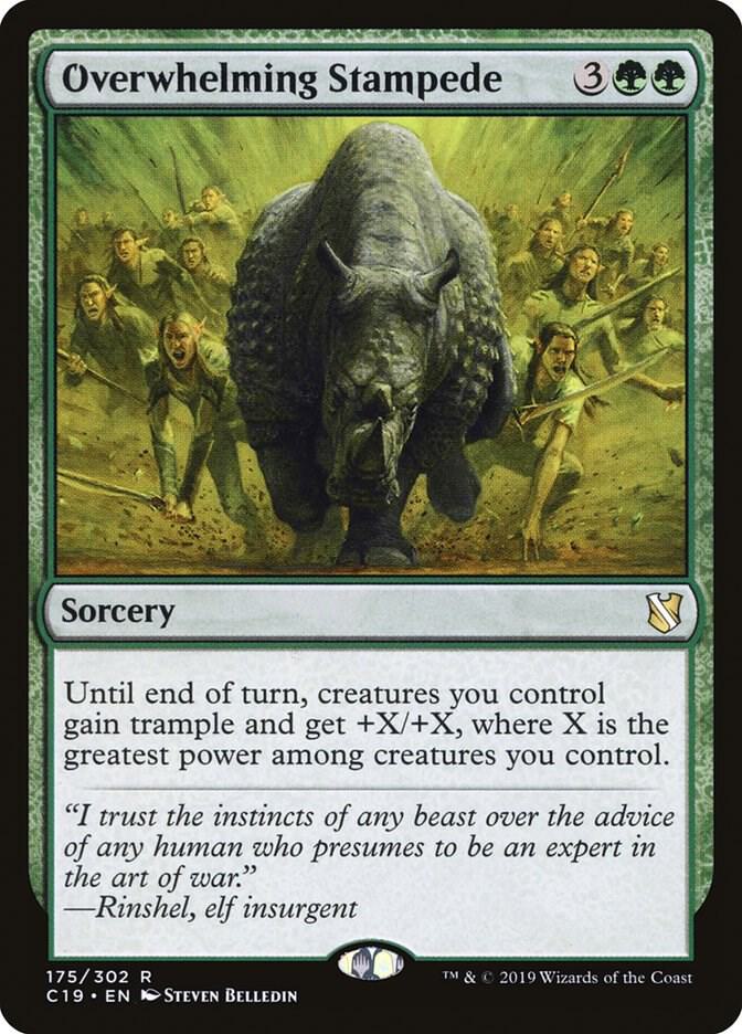 Overwhelming Stampede 175 card from Commander 2019