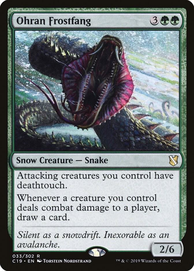 Ohran Frostfang 33 card from Commander 2019