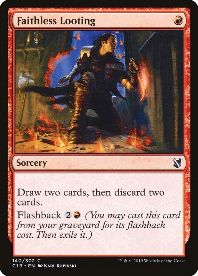 Faithless Looting 140 card from Commander 2019