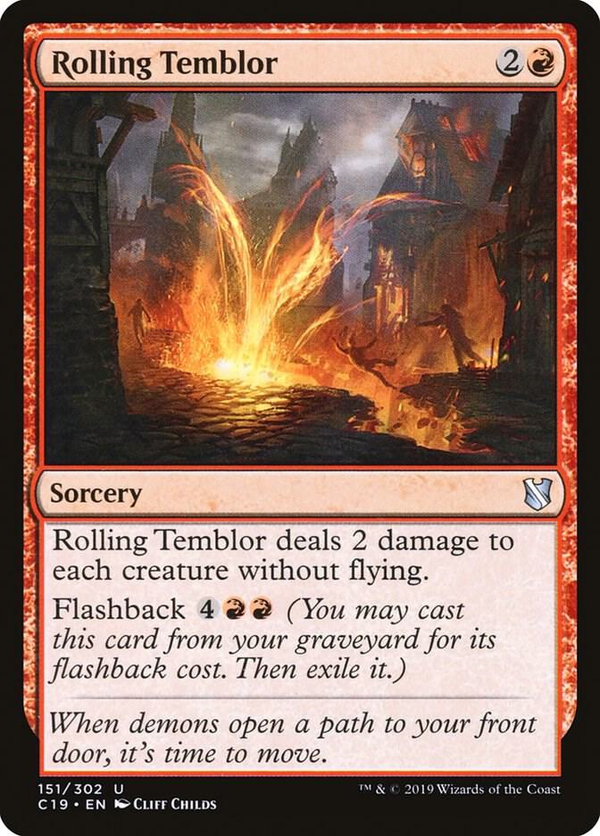 Rolling Temblor 151 card from Commander 2019