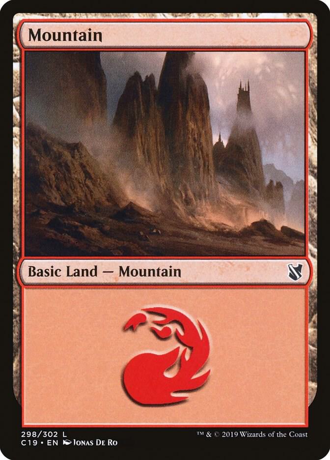 Mountain 298 card from Commander 2019