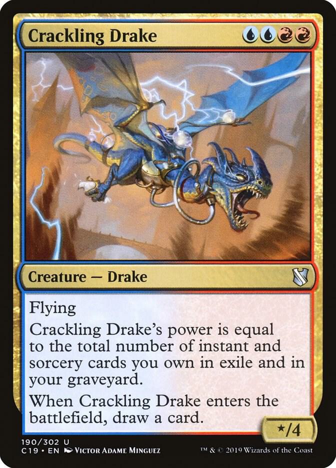 Crackling Drake 190 card from Commander 2019