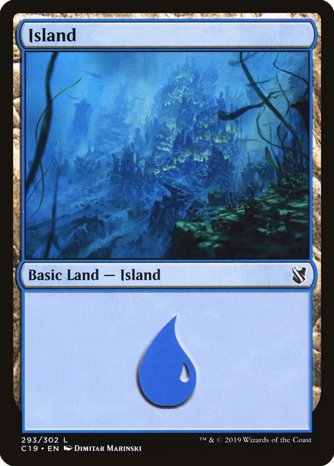 Island 293 card from Commander 2019