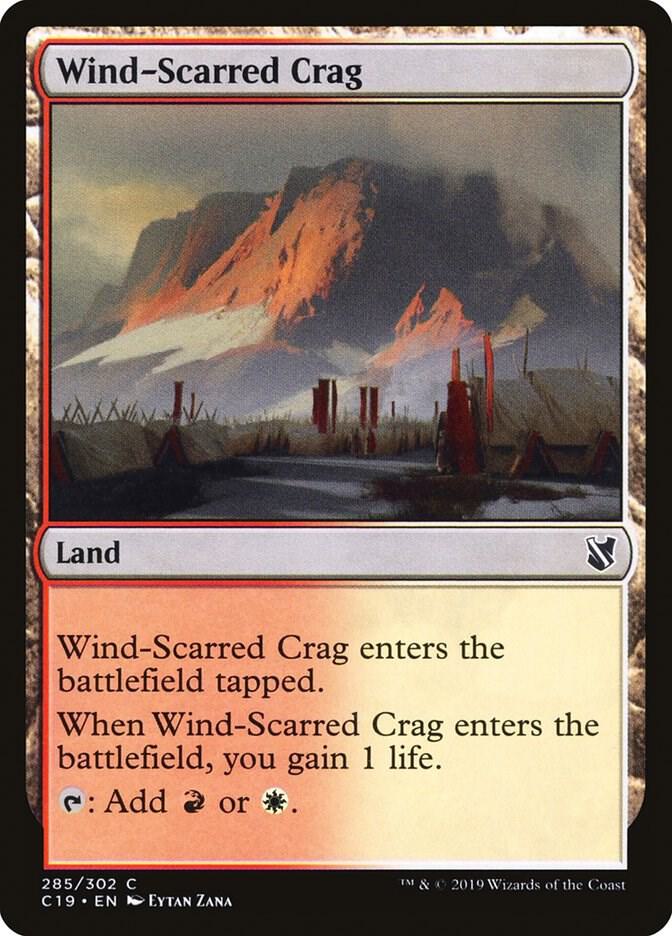 Wind-Scarred Crag 285 card from Commander 2019