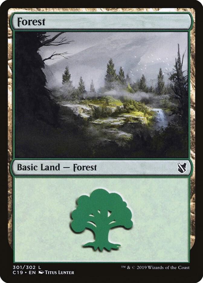 Forest 301 card from Commander 2019