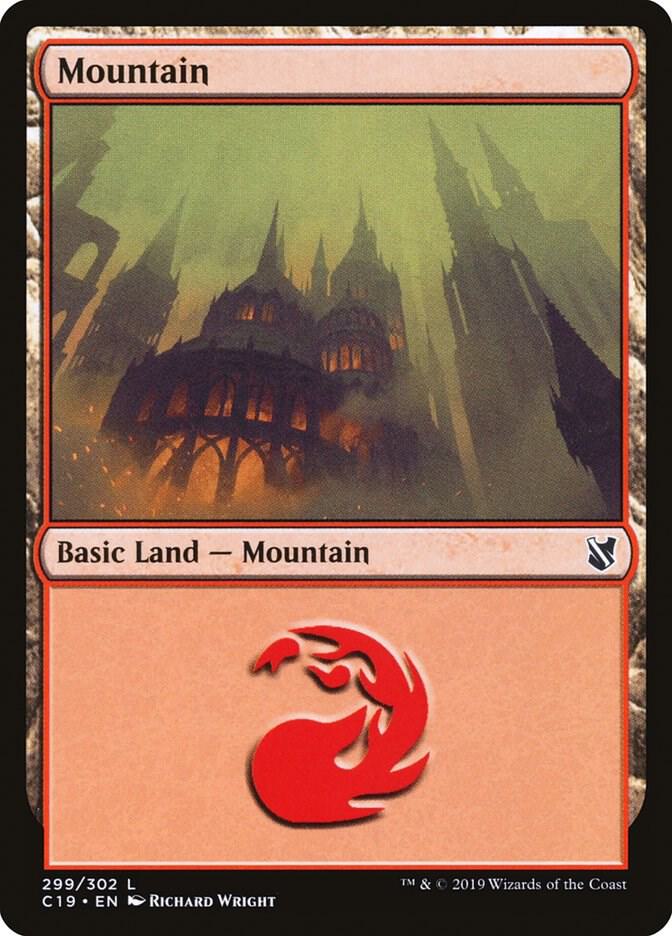 Mountain 299 card from Commander 2019