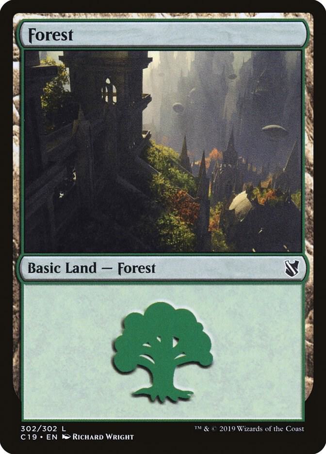 Forest 302 card from Commander 2019