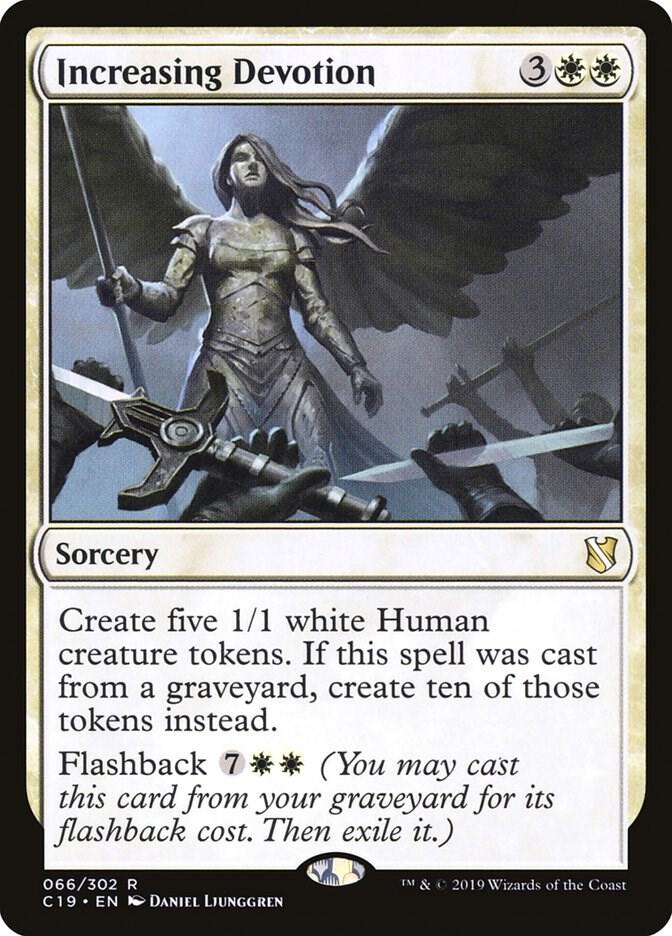 Increasing Devotion 66 card from Commander 2019