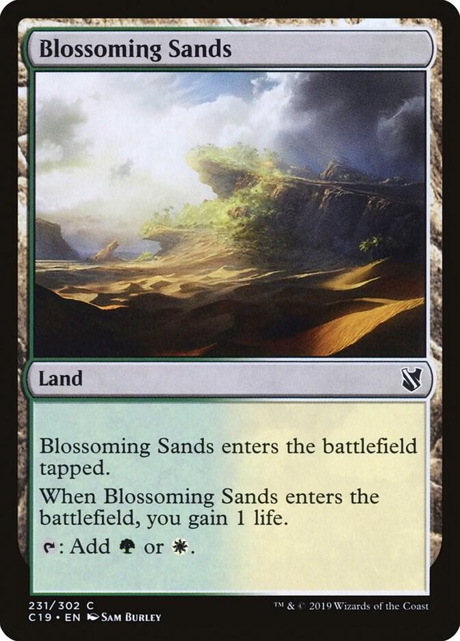 Blossoming Sands 231 card from Commander 2019