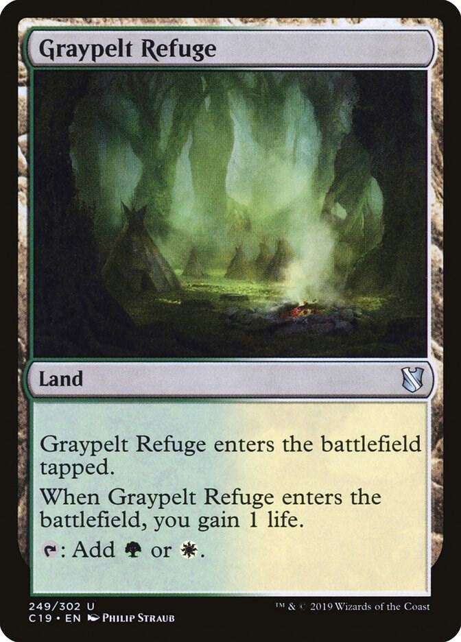 Graypelt Refuge 249 card from Commander 2019