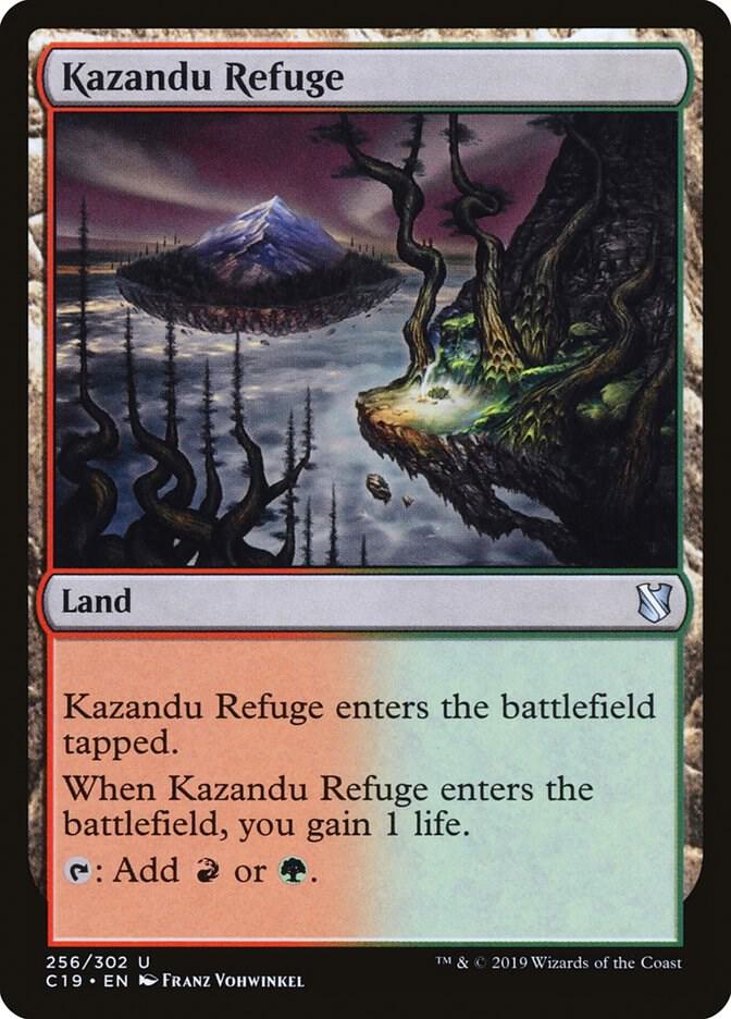 Kazandu Refuge 256 card from Commander 2019
