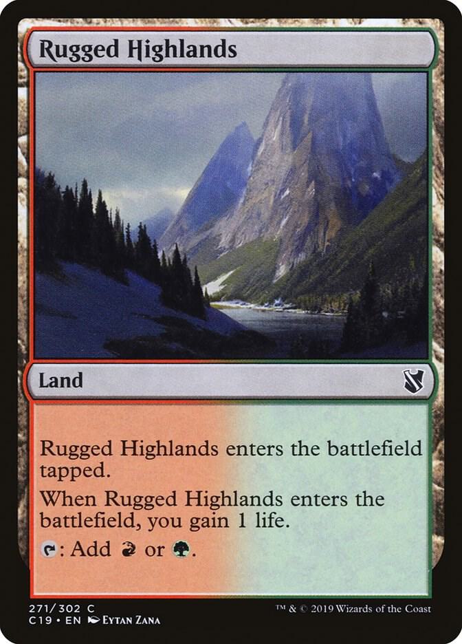 Rugged Highlands 271 card from Commander 2019