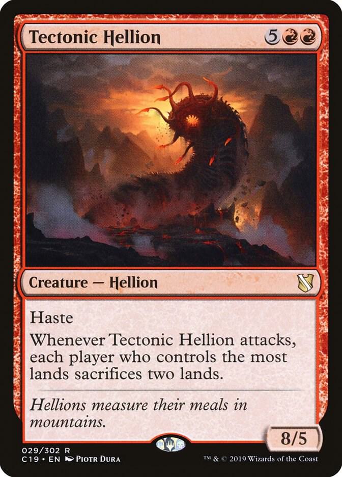 Tectonic Hellion 29 card from Commander 2019