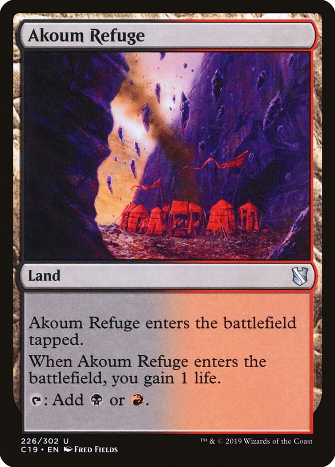 Akoum Refuge 226 card from Commander 2019