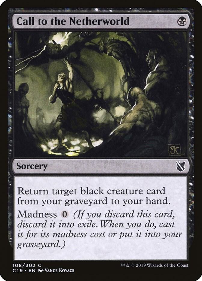 Call to the Netherworld 108 card from Commander 2019