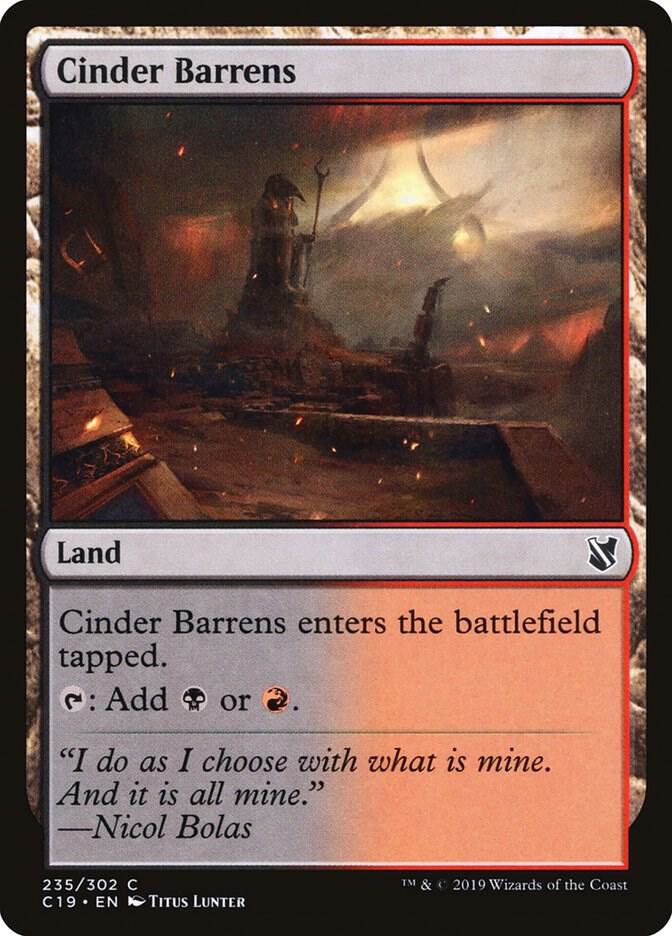 Cinder Barrens 235 card from Commander 2019