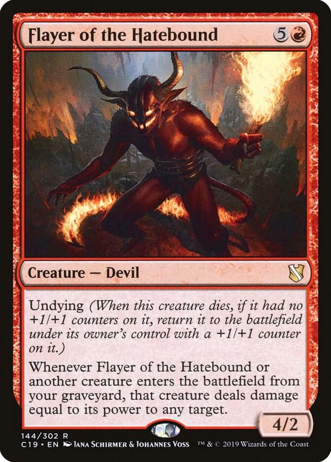 Flayer of the Hatebound 144 card from Commander 2019