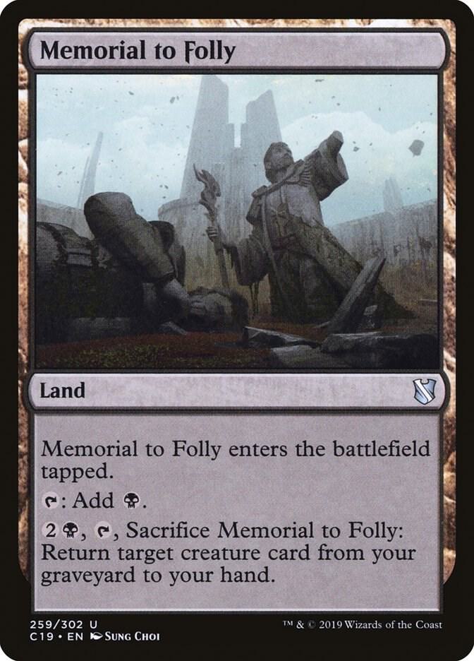 Memorial to Folly 259 card from Commander 2019