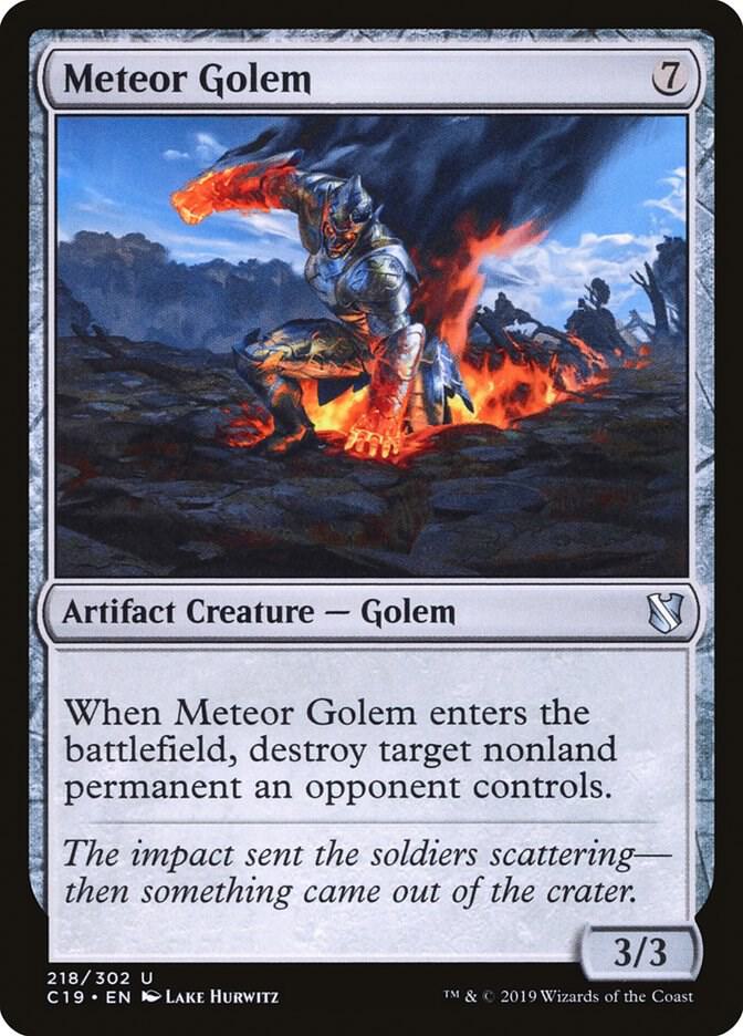 Meteor Golem 218 card from Commander 2019