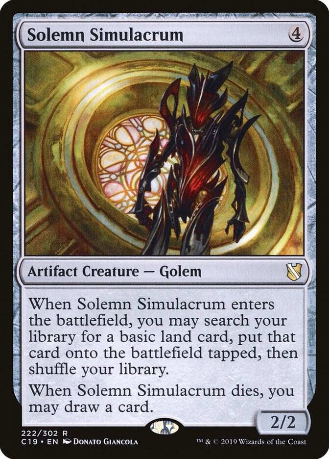 Solemn Simulacrum 222 card from Commander 2019
