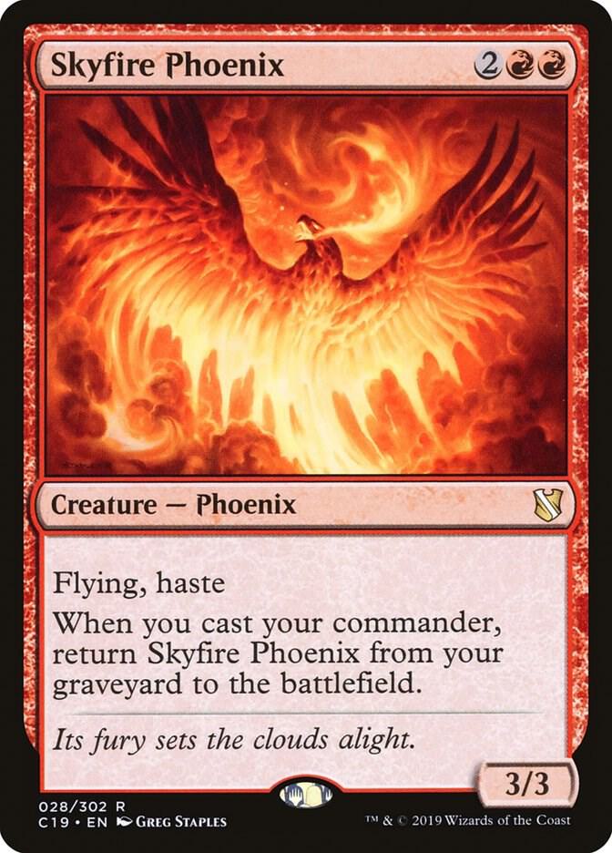 Skyfire Phoenix 28 card from Commander 2019