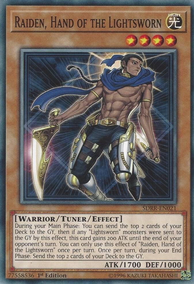 Raiden, Hand of the Lightsworn SDRR-EN021 card from Structure Deck: Rokket Revolt