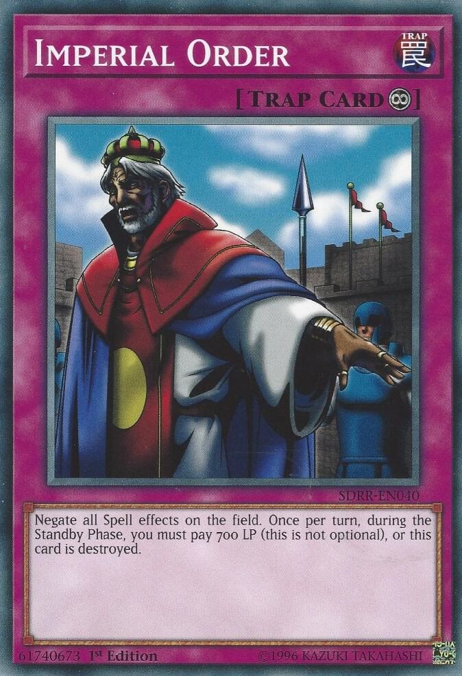 Imperial Order SDRR-EN040 card from Structure Deck: Rokket Revolt