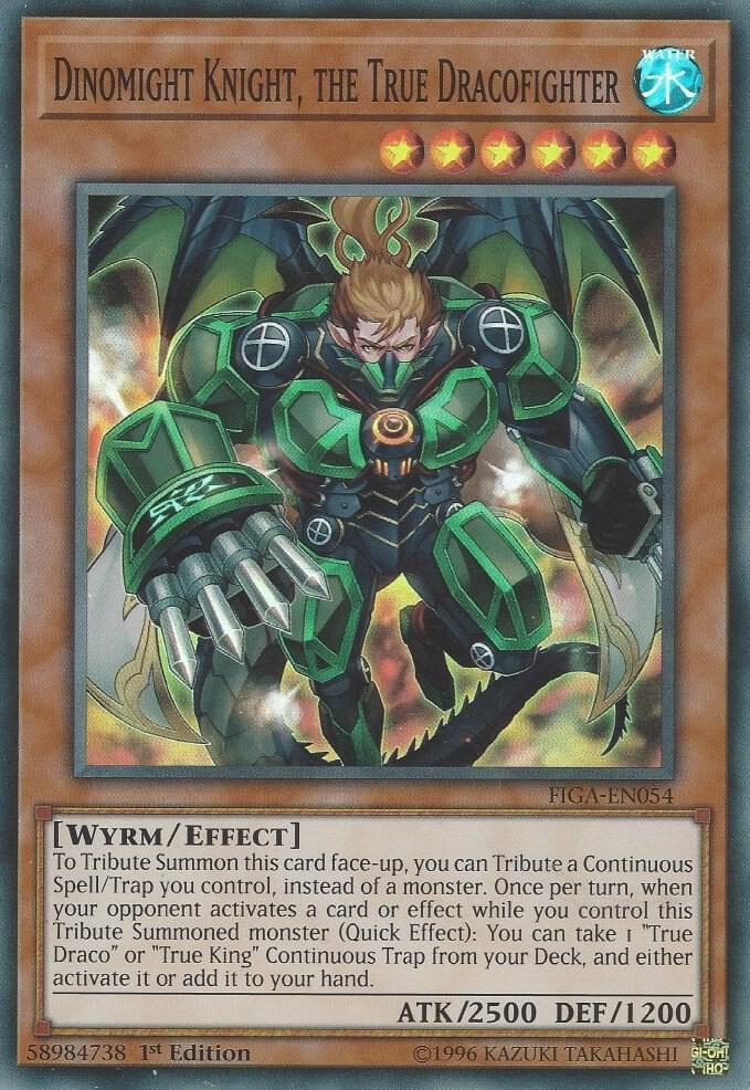 Dinomight Knight, the True Dracofighter FIGA-EN054 card from Fists of the Gadgets