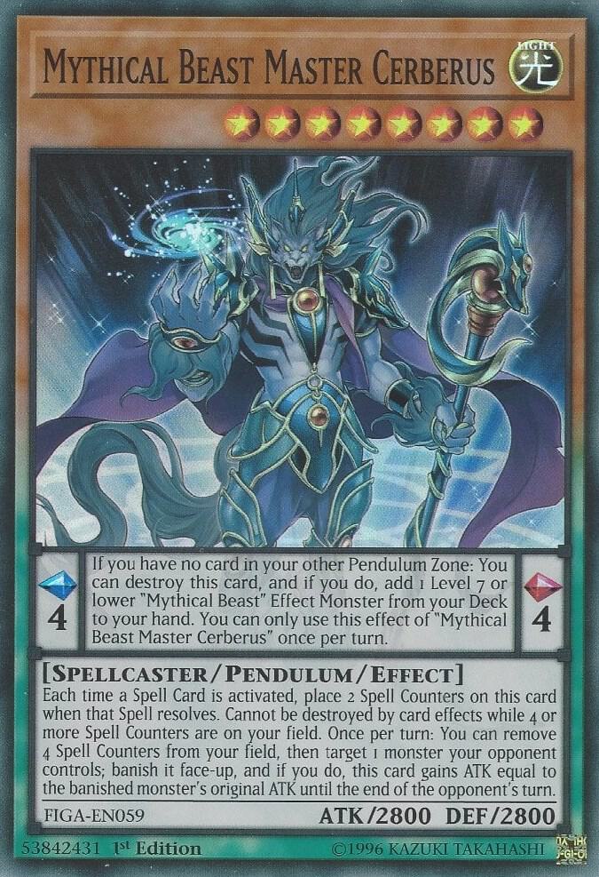 Mythical Beast Master Cerberus FIGA-EN059 card from Fists of the Gadgets