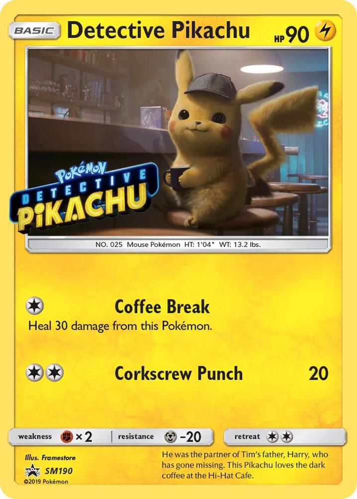 Detective Pikachu (Stamped) SM190 card from SM Promos