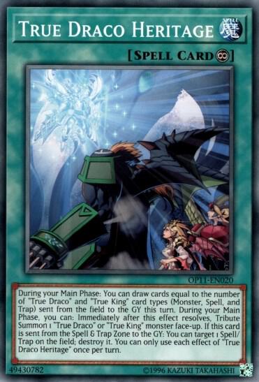 True Draco Heritage OP11-EN020 card from OTS Tournament Pack 11