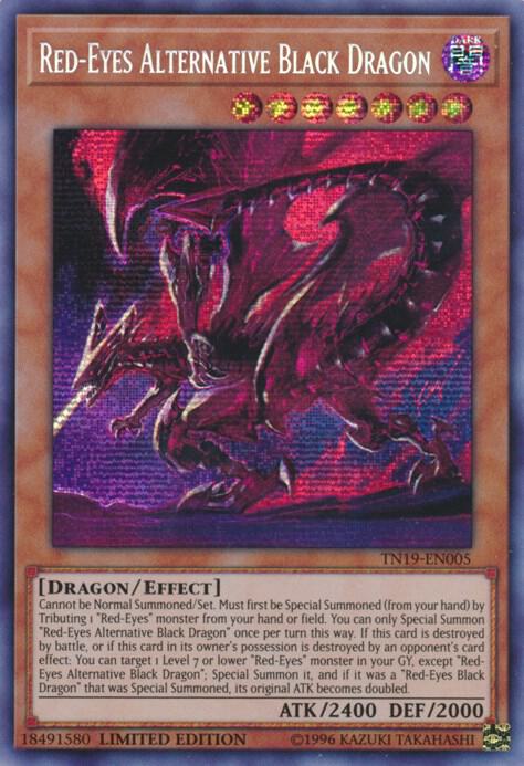 Red-Eyes Alternative Black Dragon TN19-EN005 card from 2019 Gold Sarcophagus Tin